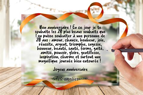 carte anniversaire 20 ans gratuite|Vos modèles de texte anniversaire 20 ans gratuits